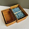 Storage Baskets Straw Pot Rattan Basket Desk Organizer Picnic Basket Fruit Storage Box Cosmetic Storage Container 4