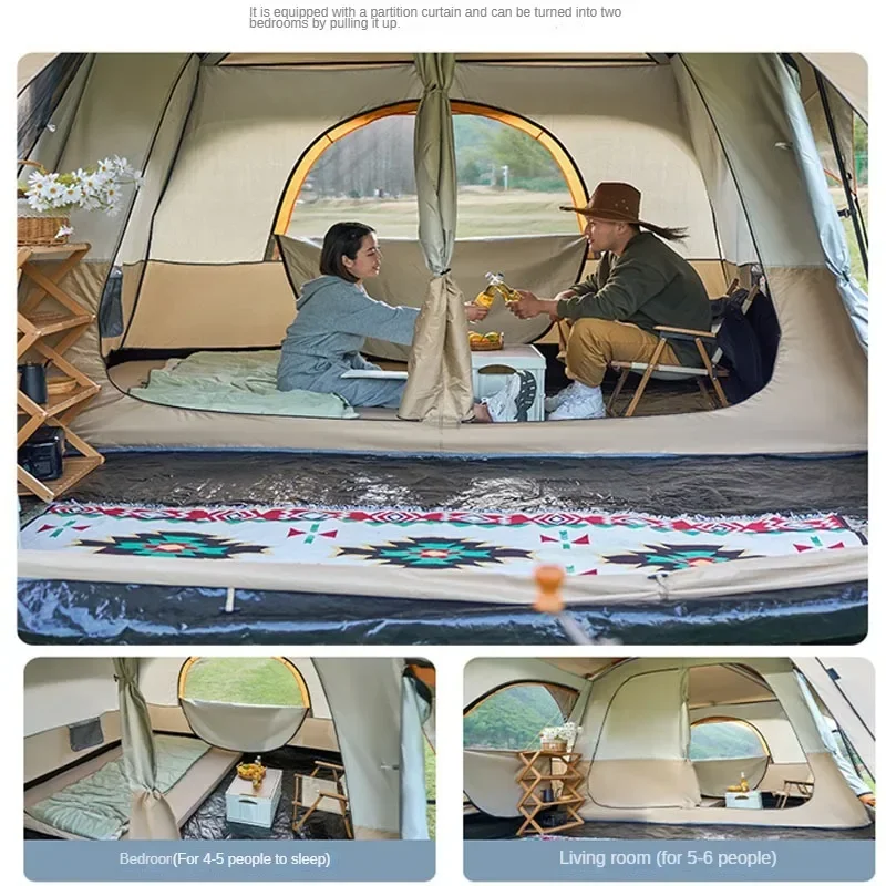 

Tent Outdoor Portable Folding Two Room One Room Camping Outdoor Supplies Sun Protection and Rain Outdoor Camping Tent
