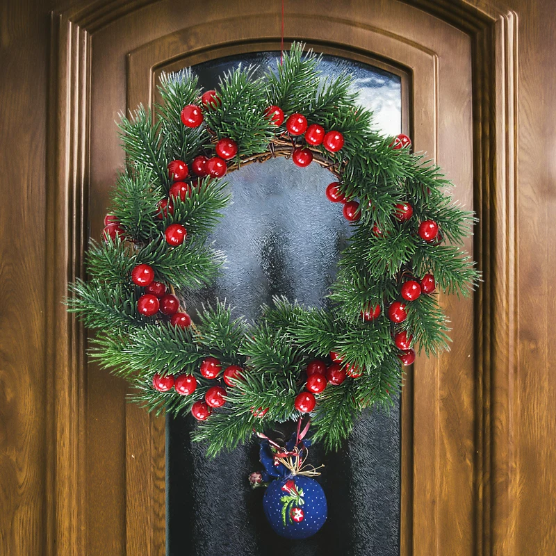 10/20 stücke Weihnachten rote Beere Tannenzapfen Stechpalme Zweige künstliche Tannen nadeln Weihnachts baum Ornament Haupt dekoration DIY Kranz Geschenk – Detail 1