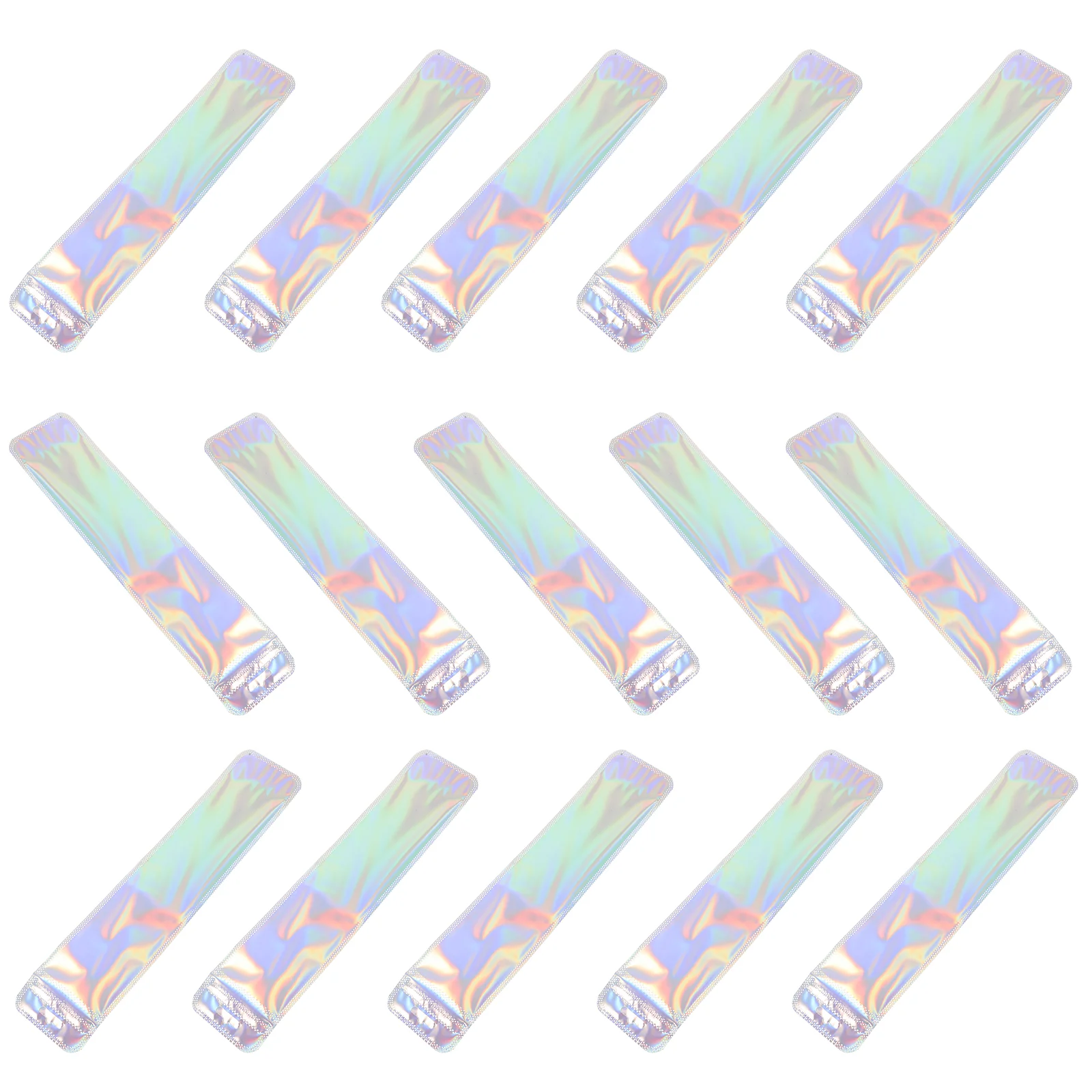 

50 Pcs Holographic Pen Bag Clear Packaging Bags Makeup Brush Lip Gloss Packing Pencil Case Self Sealing for Jewelries Pp