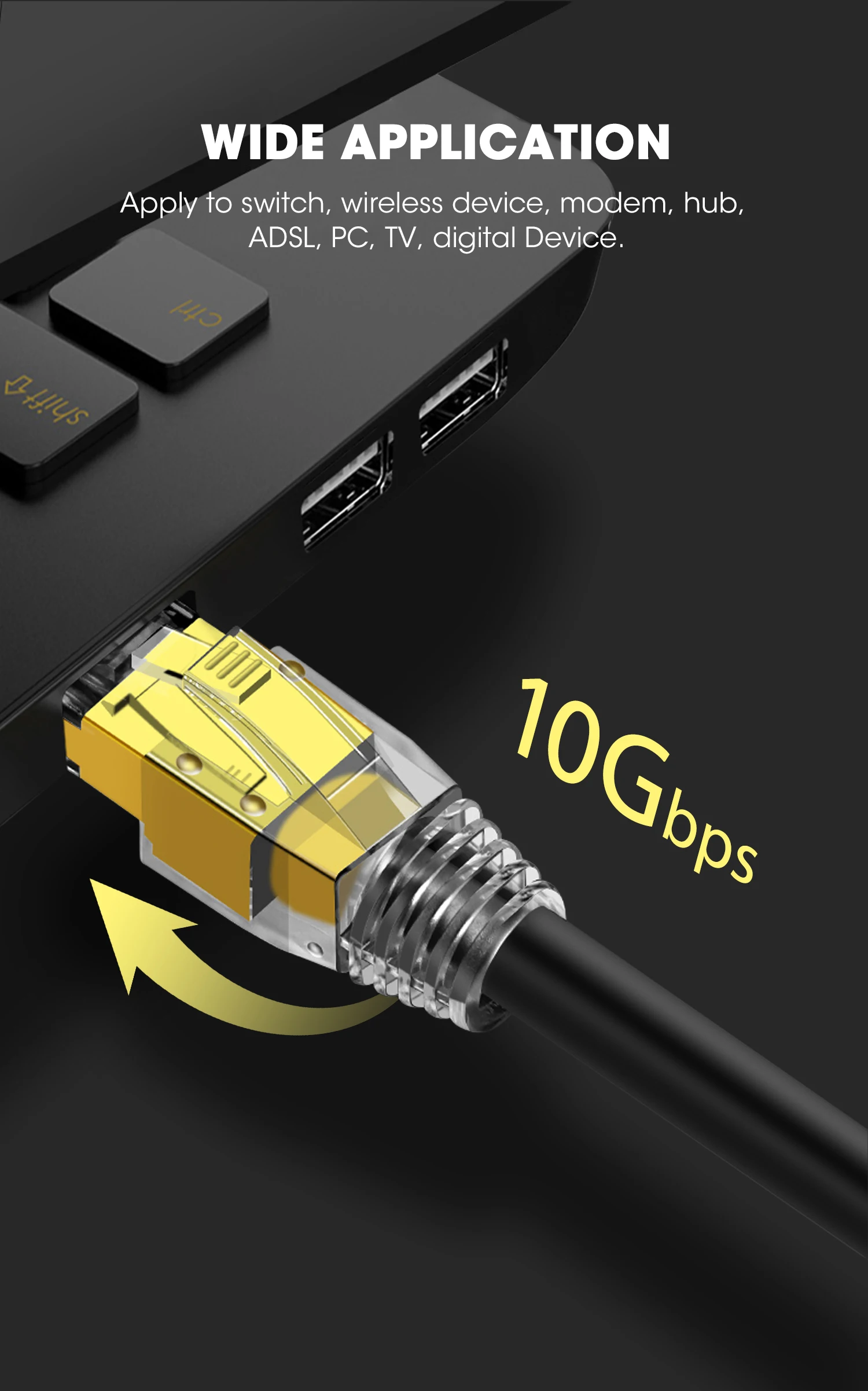 ZoeRax Non-Pass Through Connectors, Conectores RJ45, 3-Prong,