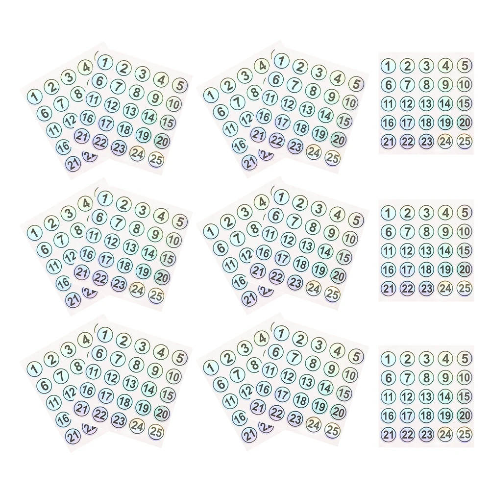 15 Sheets Waterproof Number Stickers Consecutive for Bottles Self adhesive Labels Removable Dot Pvc Office Labeling