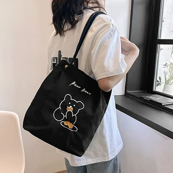 حقيبة يد نسائية سروال قصير، حقيبة كتف عصرية متعددة الأغراض، حقيبة يد قطيفة مخططة فنية للاستخدام اليومي لطلاب الجامعات