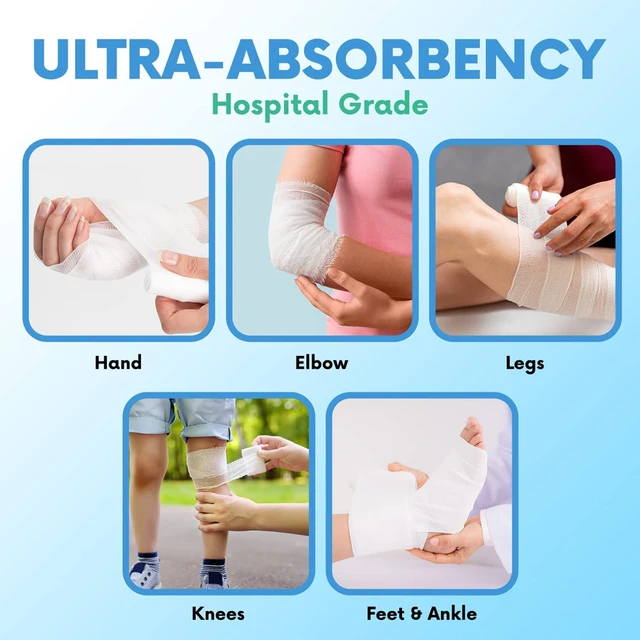 4 Rolls Gauze Bandage Roll with Tape - White Gauze Wrap Breathable Gauze Wrap Used for First Aid Wound Care &Sports Supplies 5