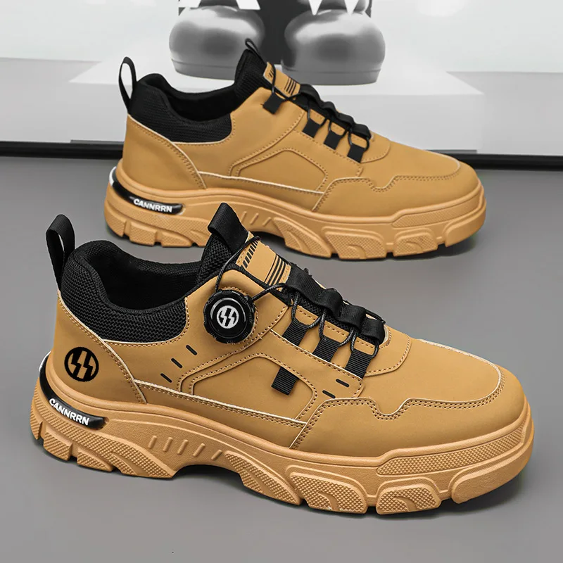 Casual Shoes Men's Sneakers Breathable Workwear Shoes Thick Soled Anti Slip Casual Skateboard Ankle Boots