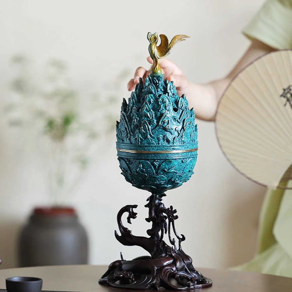 Luxury Censer Ornaments Pure Copper Incense Burners Zen Garden Tea Ceremony Incense Stand Quemadores De Incienso Home Decoration