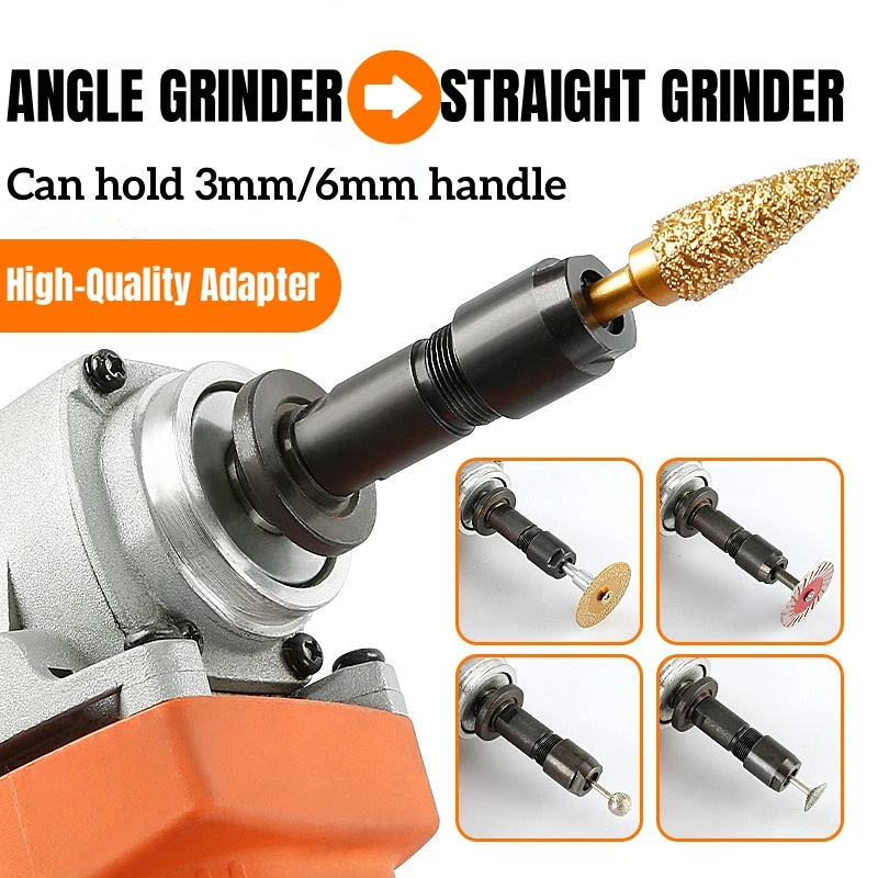 Meuleuse d'angle universelle modifiée, adaptateur 6/3mm vers mandrin de meuleuse droite pour meuleuse d'angle de type 100, coupe-fil M10