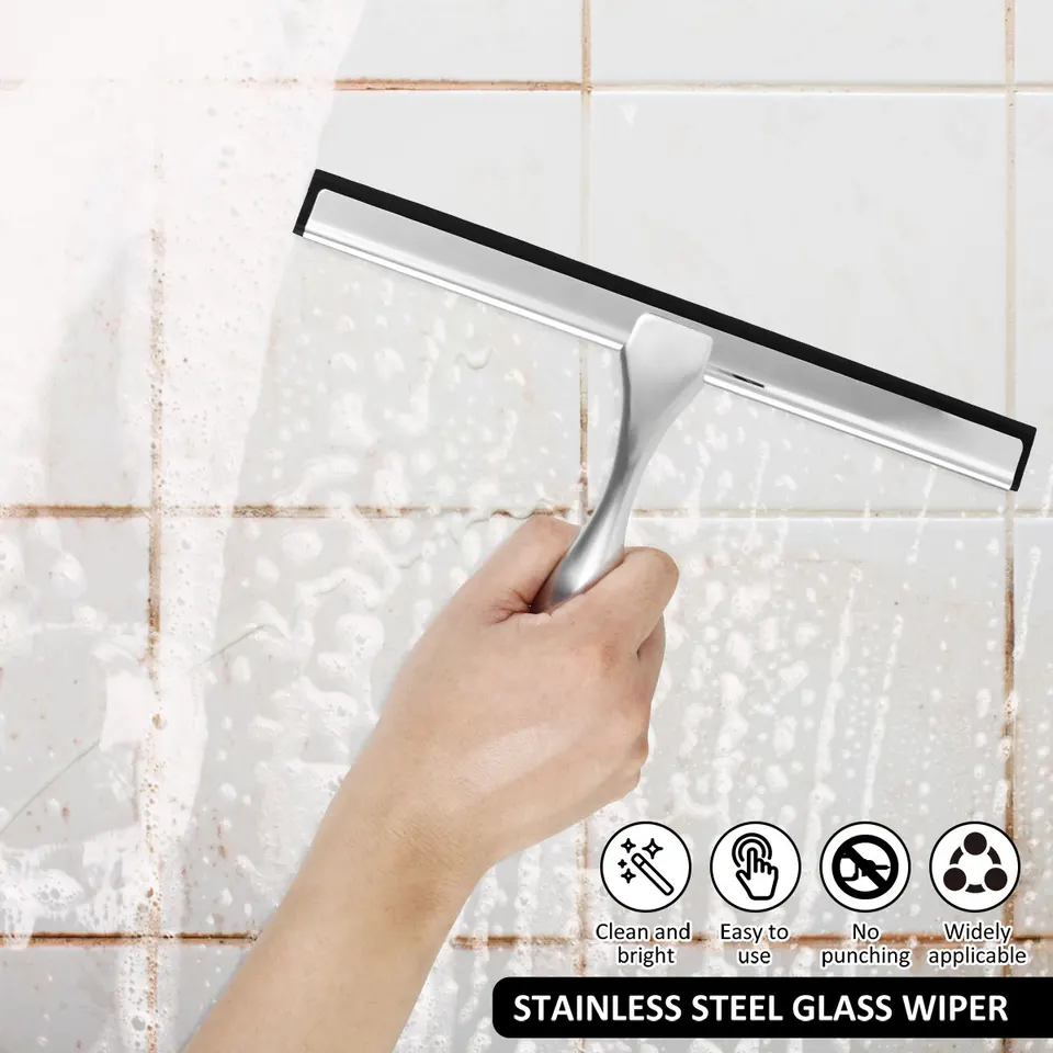 Tergicristalli In Acciaio Inossidabile, Detergenti Per Vetri Con Ganci Spazzole Tergicristallo Strumenti Per La Pulizia Del Vetro In Silicone~p180004616