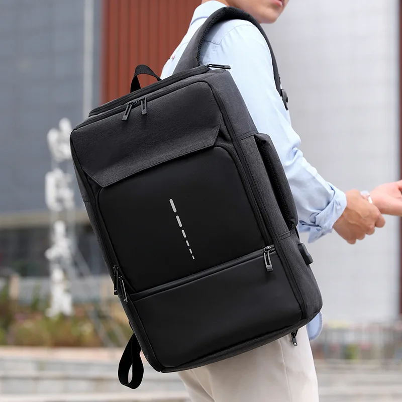 

New Travel Laptop Bagpack College School Backpack USB Charging Port Back Pack Waterproof Business Computer Korean Style Plecak