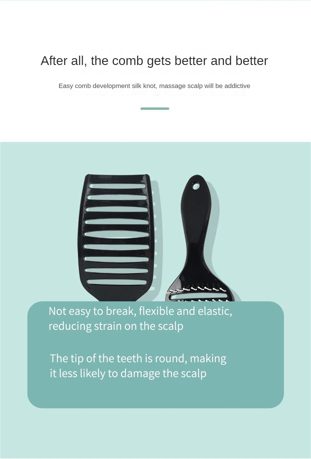 Description Picture 6 of itemHair Comb Hair Care Styling Tools Black Hair Shampoo Brushes Massage Scalp Comb White Color Ribs Comb Hairdressing Without Knots