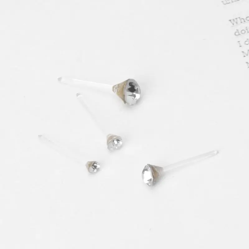 20 Pairs Small Stud Earrings Colorful Faux Rhinestone Plastic Ear Studs Fashion Studs Earrings for Women Hypoallergenic Earrings 5