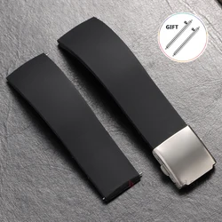 Silicone Quick Release Waterproof Sport Watch Strap - Soft and Durable Wrist Band - 22mm (Black)