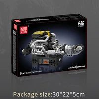 Mould King 10207 PAG Supercar V8 Engine Building Blocks Bricks Technical Car Motorized Simulation Model Electrically Drive Set 6