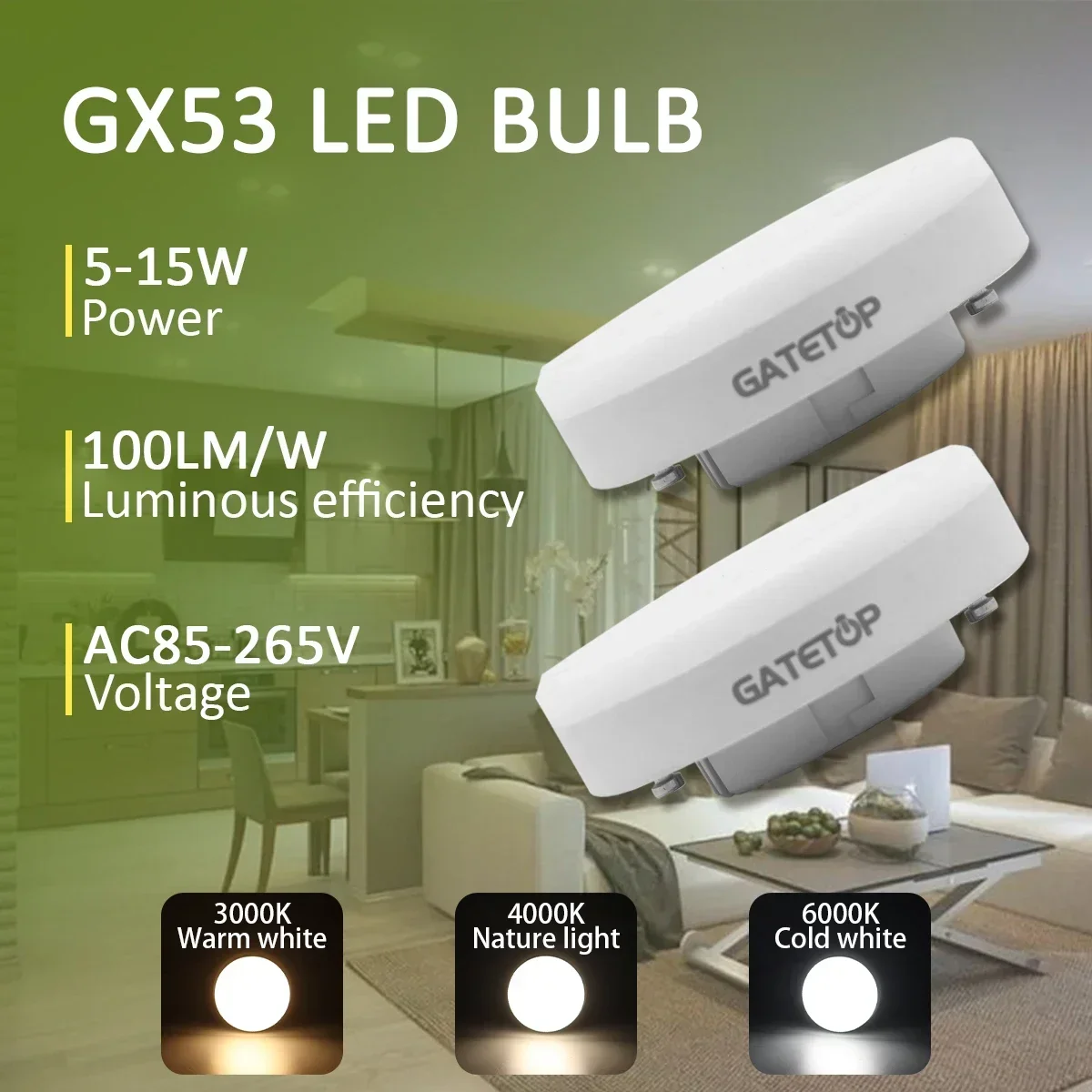 6W/8W/11W/12W LED Ab £3,00 GX53 ECOLA Glühbirnen Licht Tablet