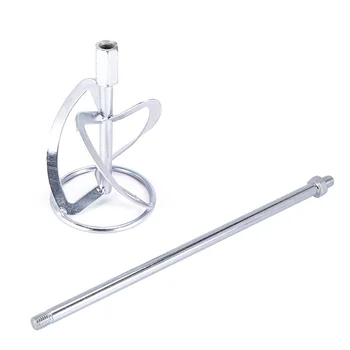 Paint And Mud Mixer Stirring Rod For Drill Agitator Mixing Rod Concrete Mortar Mixer, Silver 1