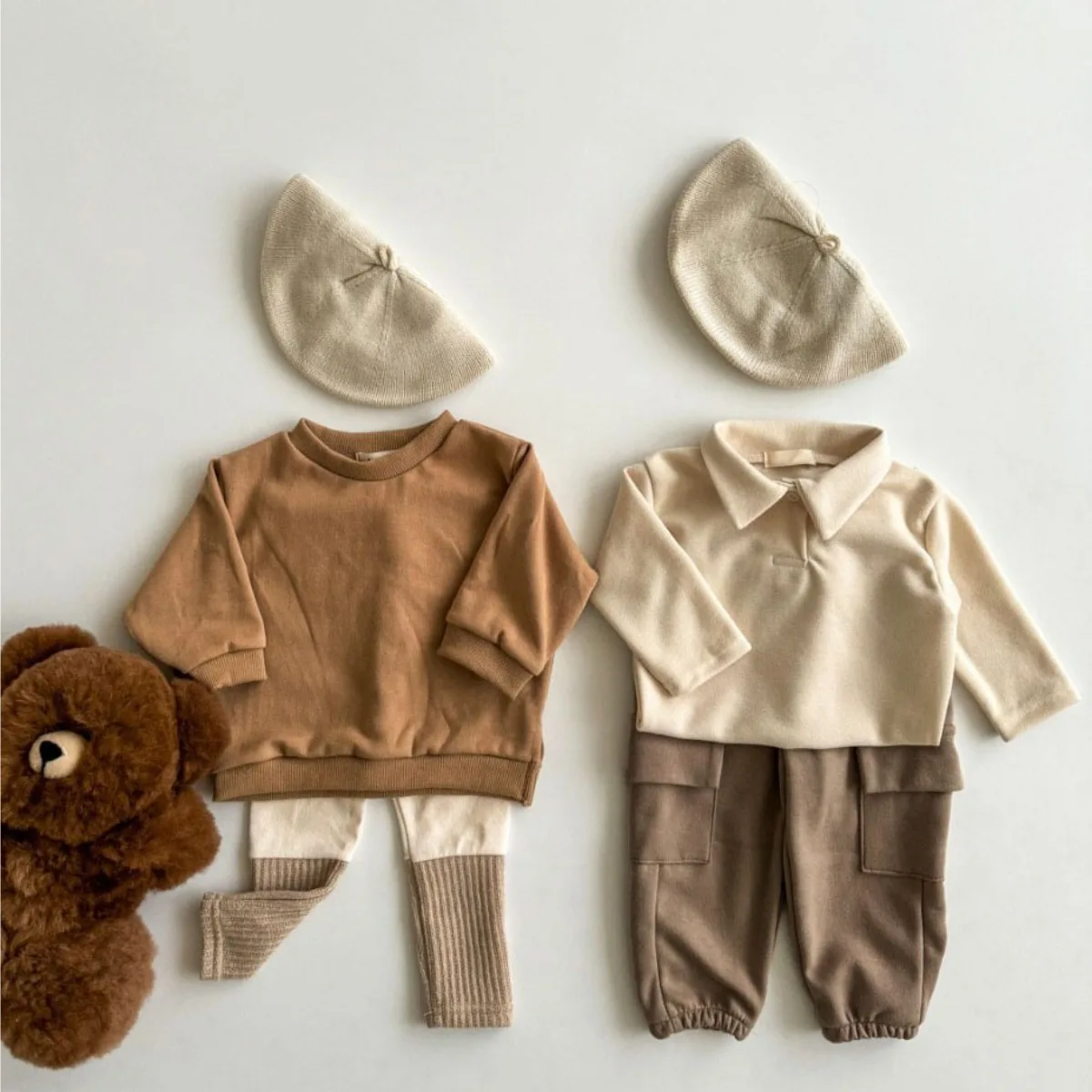 Description Picture 4 of item2025 Autumn New Baby Loose Trousers Solid Boys Casual Pants Infant Girls Jogger Pants Toddler Large Pocket Cargo Pants