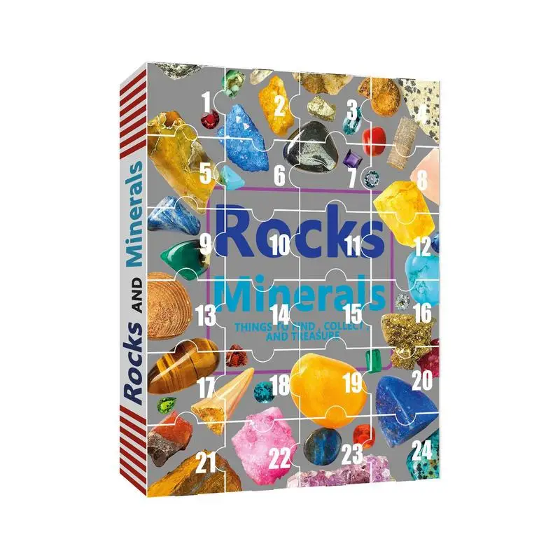 

Crystal Advent Calendar 24 Days Christmas Countdown Natural Ore Toys Collection Kit For Christmas Home Garden Decoration Natural