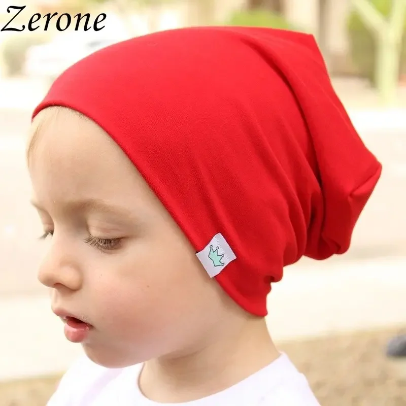 Baby Hat Cute Solid Knitted Cotton Hats for Newborn Baby Children Autumn Winter Warm Earmuffs Colorful Crown Caps Skullies