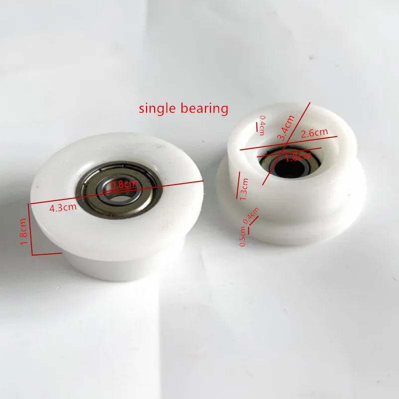 2pcs Equipment sliding bearing roller gym fitness equipment roller parts rowing machine cushion bearing parts gym accessories