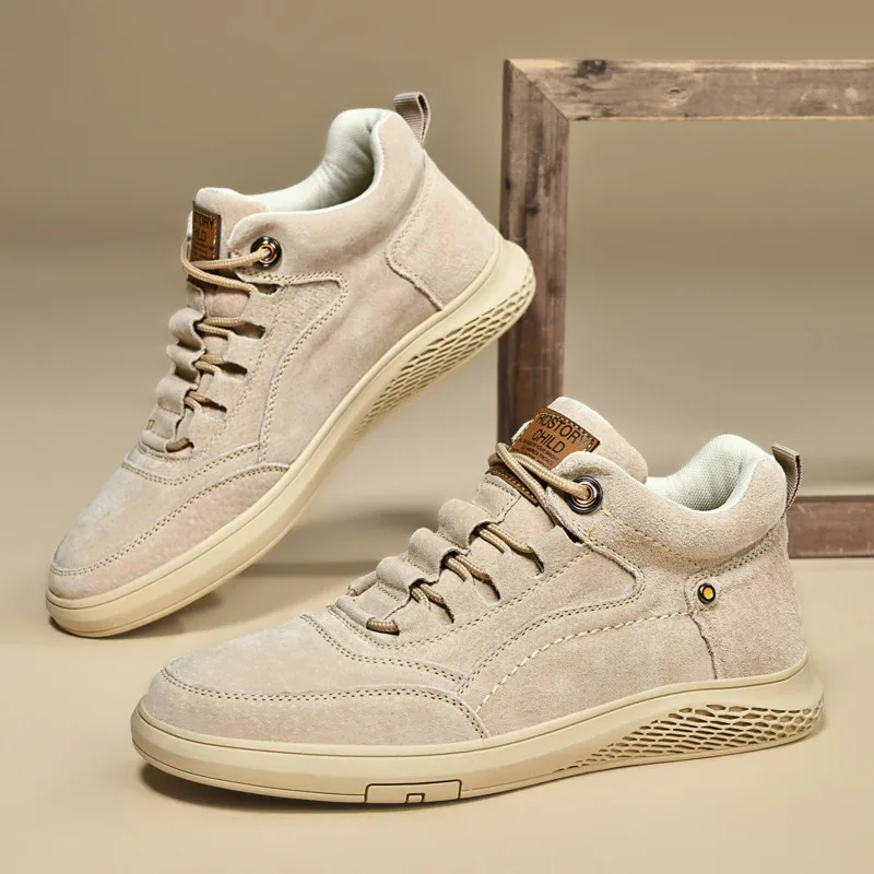 Spring Fashion Men Sneakers Elevator Shoes 7CM Invisible Heightening Shoes Man Trendy High Top Breathable Casual Taller Shoes 2