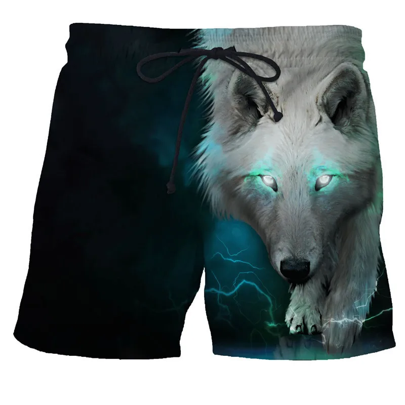 New Summer Swimwear Men Wolf 3D Printed Swimsuit Short Pants