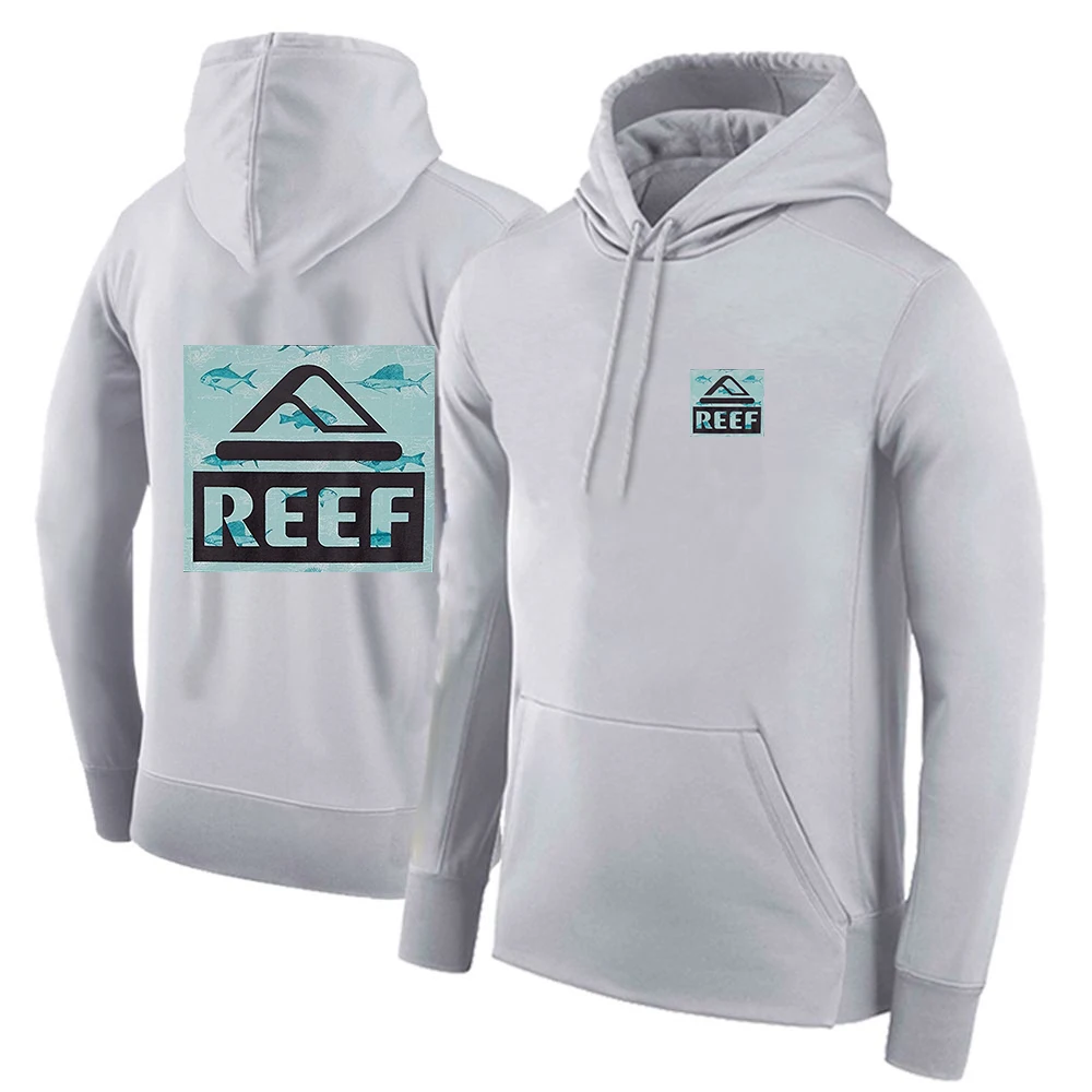 Reef 2023 Men Brand Printing Solid Color Pullover Hoodie Spring and Autumn Hip Hop Streetwear Comfortable Casual Tops