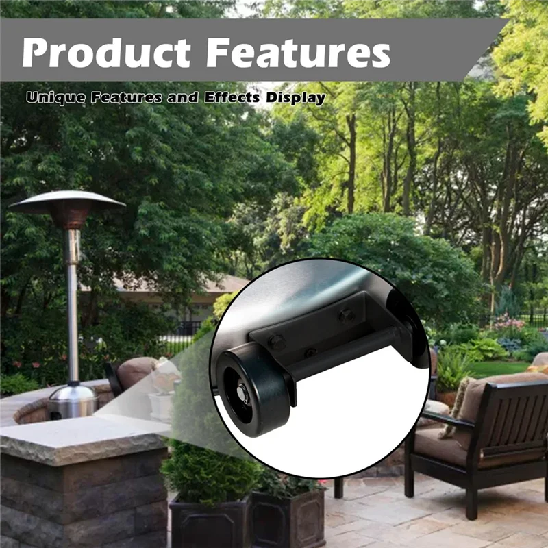 GOOD-Universal Patio Heater Wheel Accessories Patio Heater Wheels, Bracket + Black Wheels, Replacement S424a21b66f9642609a75af3806003f31d