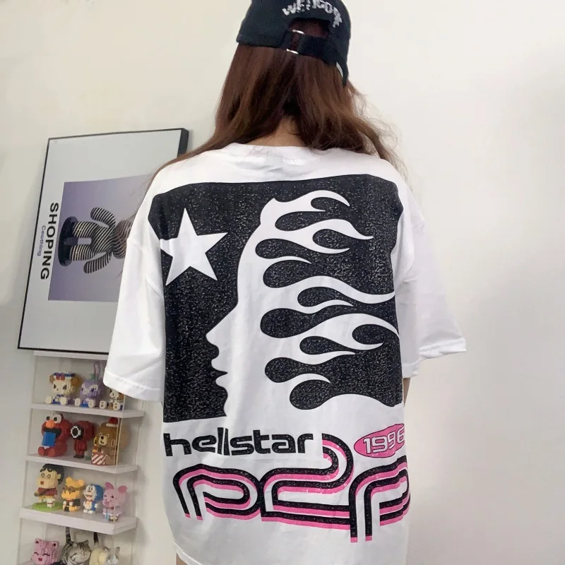 

New Hellstar Studios Sport Logo Print Fashion T Shirt Men Women HIP HOP Pure Cotton Casual Short Sleeve Tees Men Clothing