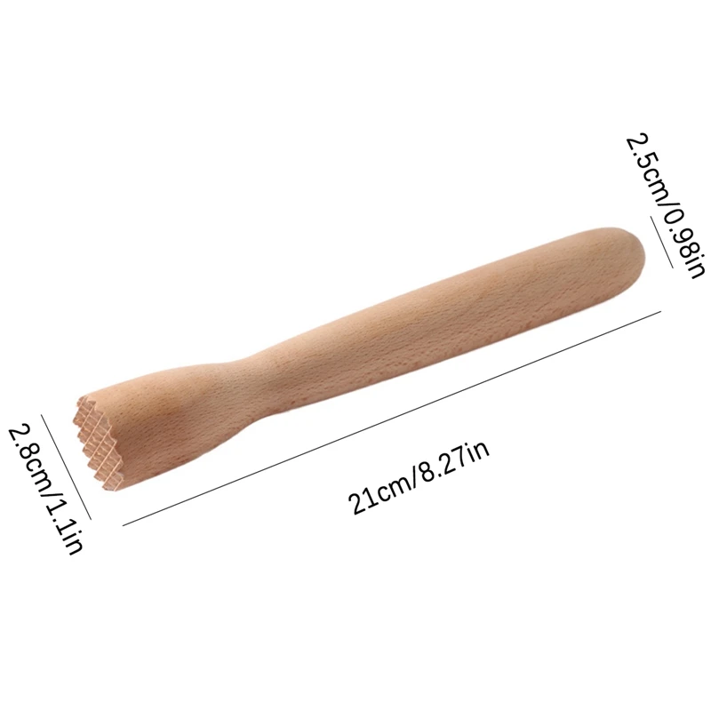 Wood Masher Multifunction Beech Wood Crushed Ice Hammer Crushed Popsicle Sticks Cocktail Ice Cube Crusher Fruit Muddle Pestles