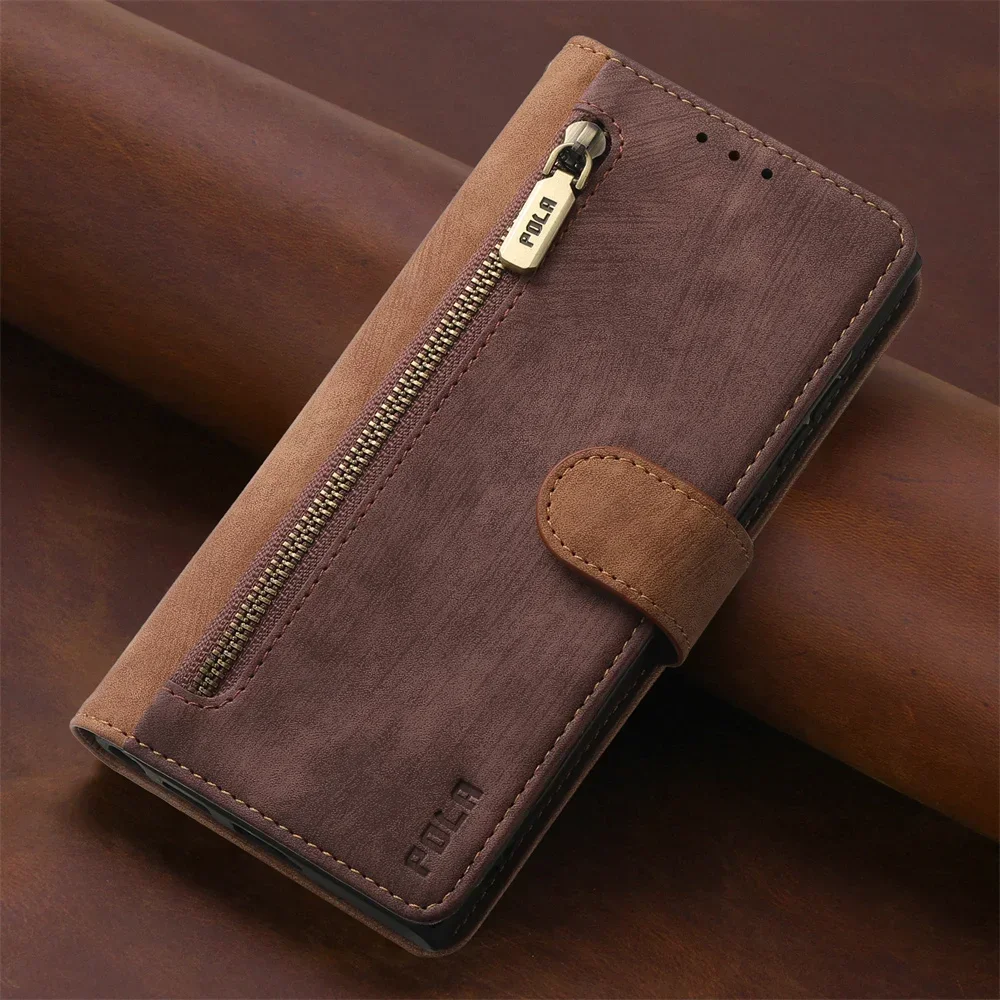 Luxury RFID Zipper Leather Wallet Case & Cover