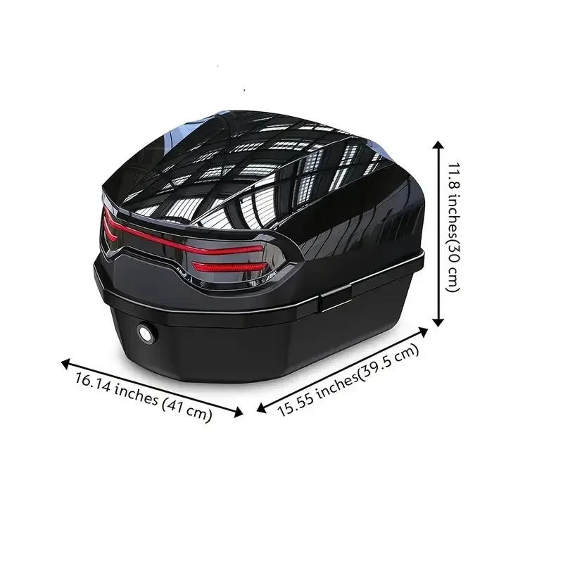 1pc 35L Motorcycle Top Box Trunk ABS Material Wear-Resistant with Lock Accessories Helmet
