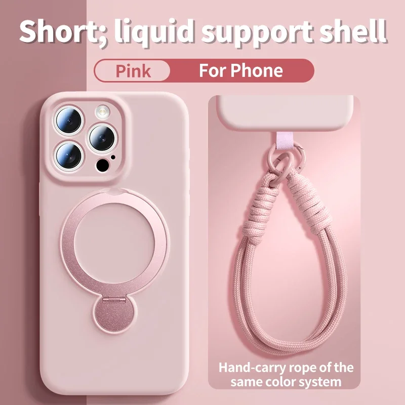 ตัวเลือกสินค้า เคสซิลิโคนเหลวแม่เหล็กพร้อมสายคล้อง ป้องกัน iPhone
