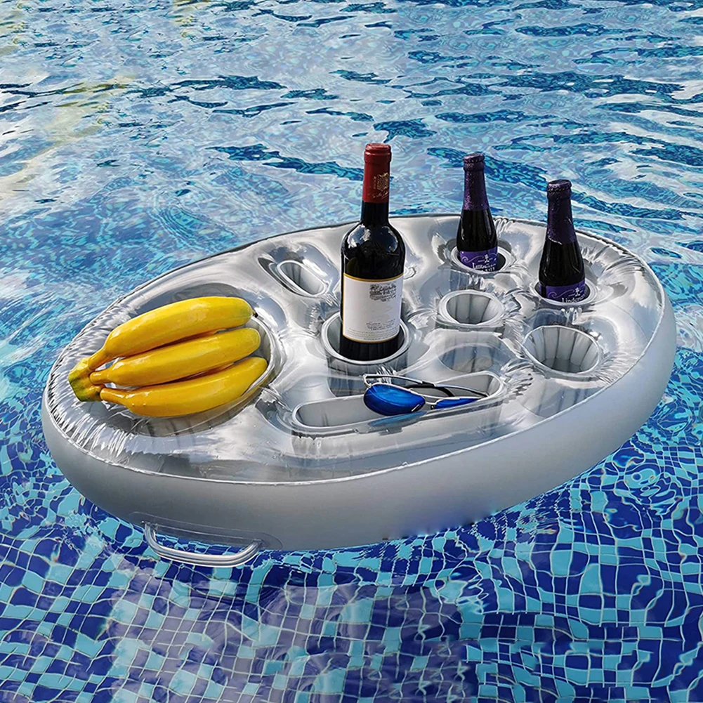 Summer Inflatable Float Beer Drinking Cooler Table Water Play Float Beer Tray Party Bucket Cup Holder for Swimming Pool Party_voghion.com