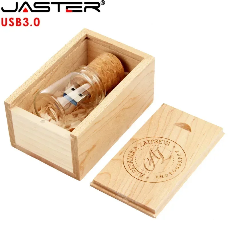 Usb flash drive flash drive USB 3.0 U Disk Glass Drift Bottle With Cork Flash Drive Pendrive 4GB 8GB 16GB 32GB 64GB 128GB Wedding Gift