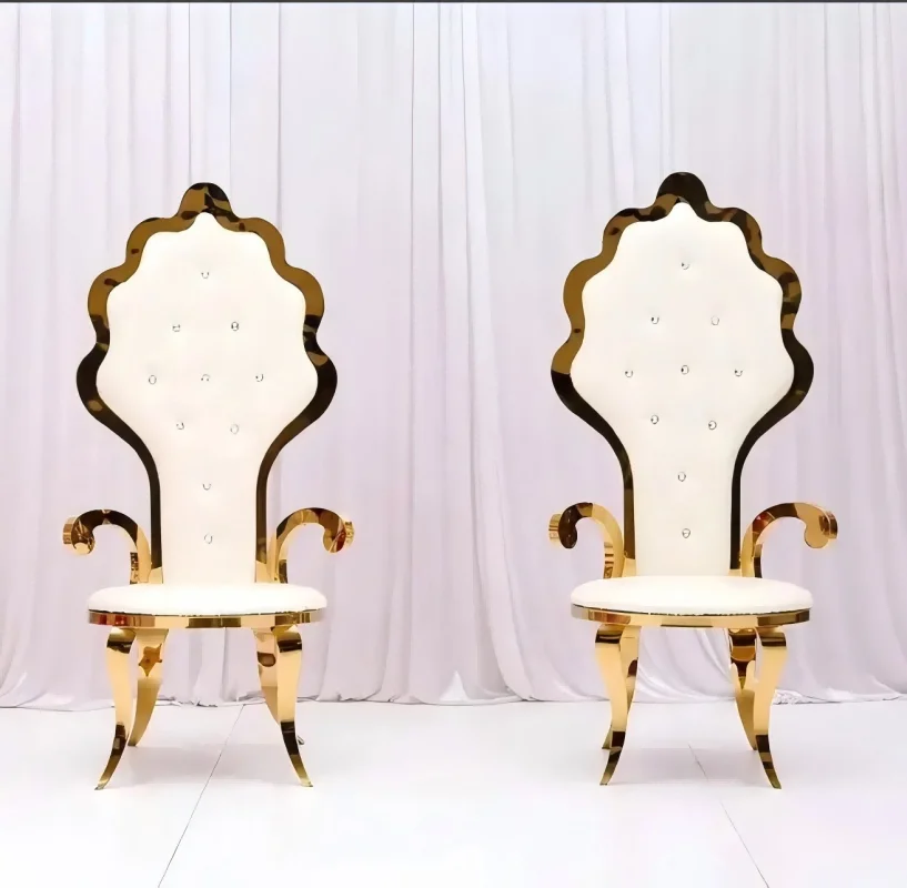 1 table 2 chairs Wedding chair outdoor wedding bride and groom crystal seat banquet master chair