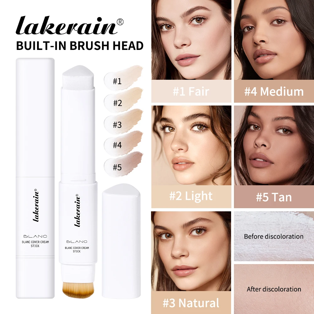 2-in-1 Color-Changing Foundation Stick Liquid Lightweight Moisturizing Brightening Foundation for All Skin Types