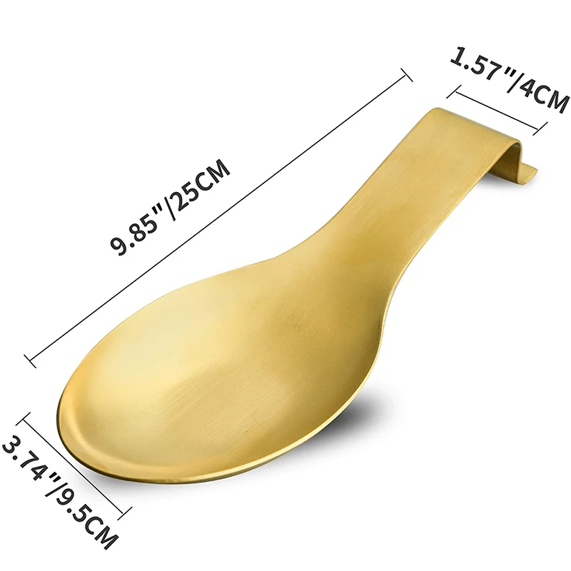 BETTWILL Repose-cuillère En Acier Inoxydable Doré Pour Comptoir De Cuisine, Support De Cuillère Pour Cuisinière, Repose-spatule, Ustensiles De Cuisine Dorés, Accessoires De Cuisine Dorés (doré, 2