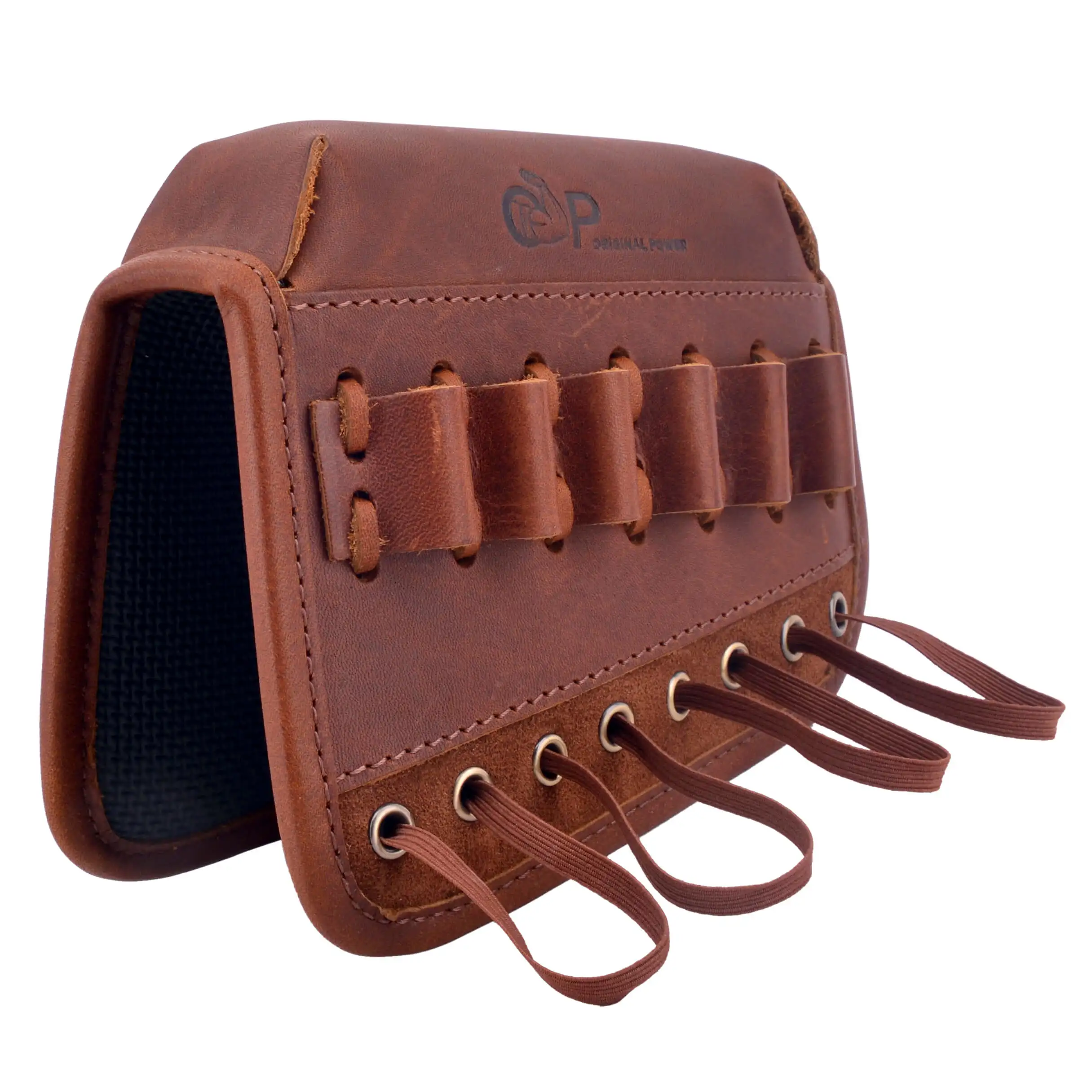 Wayne's Dog Full Grain Leather Rifle Ammo Buttstock Cheek Rest Riser Cover Ammo Pouch For .308 .30-06 .45-70 .44mag