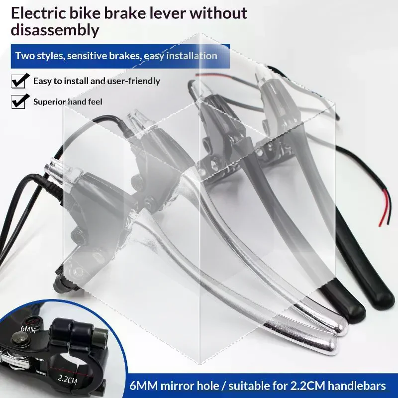 Freni Affidabili con 1/2 Leve Freno per E-Bike in Lega di Alluminio, Sinistra e Destra, Facili da Impugnare per Veicoli Elettrici - immagine 2