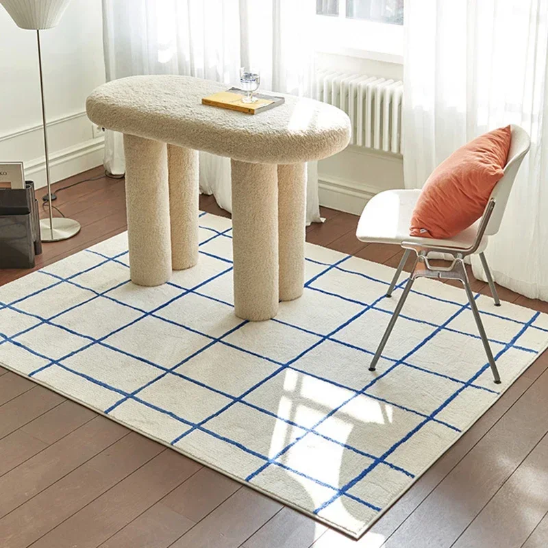 Decoration Carpet for Living Room Plaid Home Large Area Coffee Tables Bedroom Plush Minimalism IG Cloakroom Fluffy Rugs ковер 러그