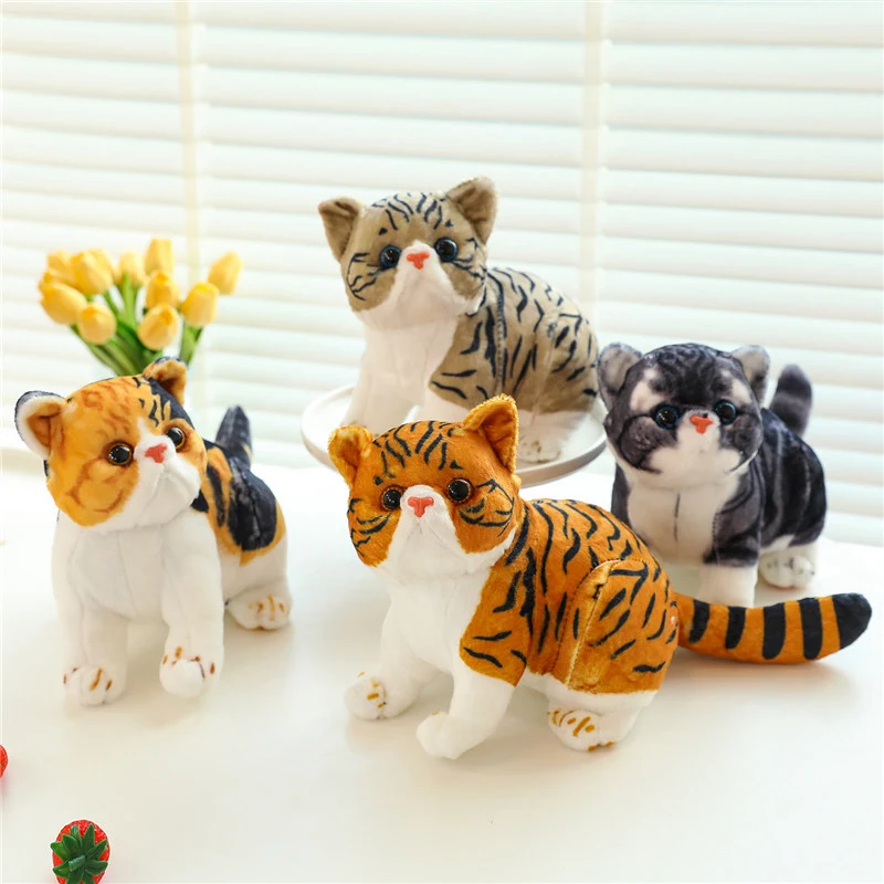 

New Simulation Round Face Cat Plush Doll Lifelike Stuffed Animals Soft Plushies Toy Home Decor for Girls Kids Birthday Gifts