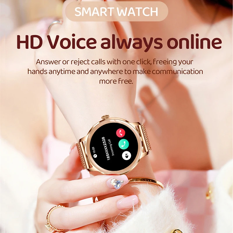 Diamond Band Ultra Thin Smart Watch Women 1.32" AMOLED 466*466 HD Pixel Display Wireless Call Smartwatch Ladies Fashion Watch