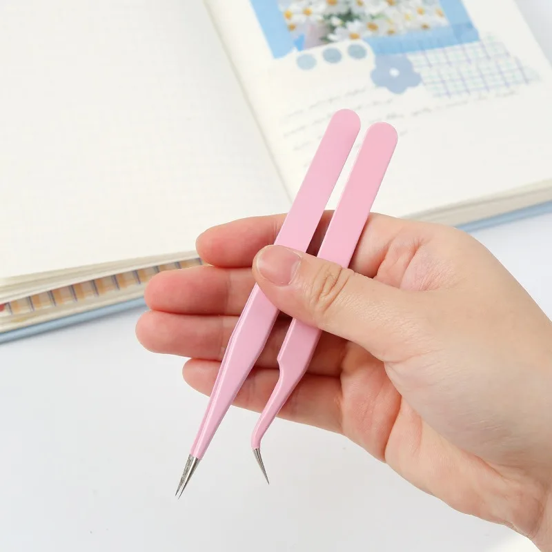 Professional Stainless Steel Colored Tweezers Tool Set