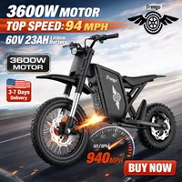 Freego X0 Electric Dirt Bike for Adults/Teens 3600W Motor Electric Motorcycle 60V Battery 40MPH Dual Hydraulic Disc Brakes eBike