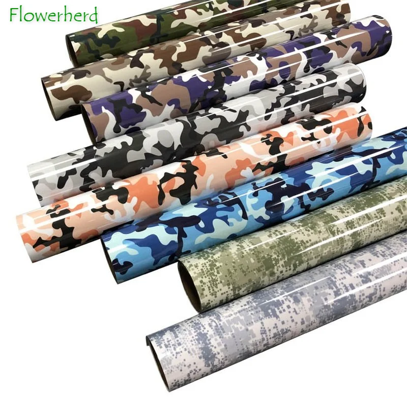 CamouflagePatternHeatTransferVinylHTVPUIrononVinylBundle12