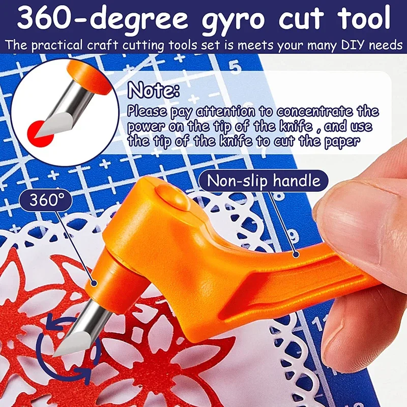 Craft Cutting Tools 3Pcs 360-Degree Rotating Carbon Steel Replacement Blade Cutting Mat DIY Paper Craft Scrapbooking Supply 1Pc cutting mat craft cutting tool