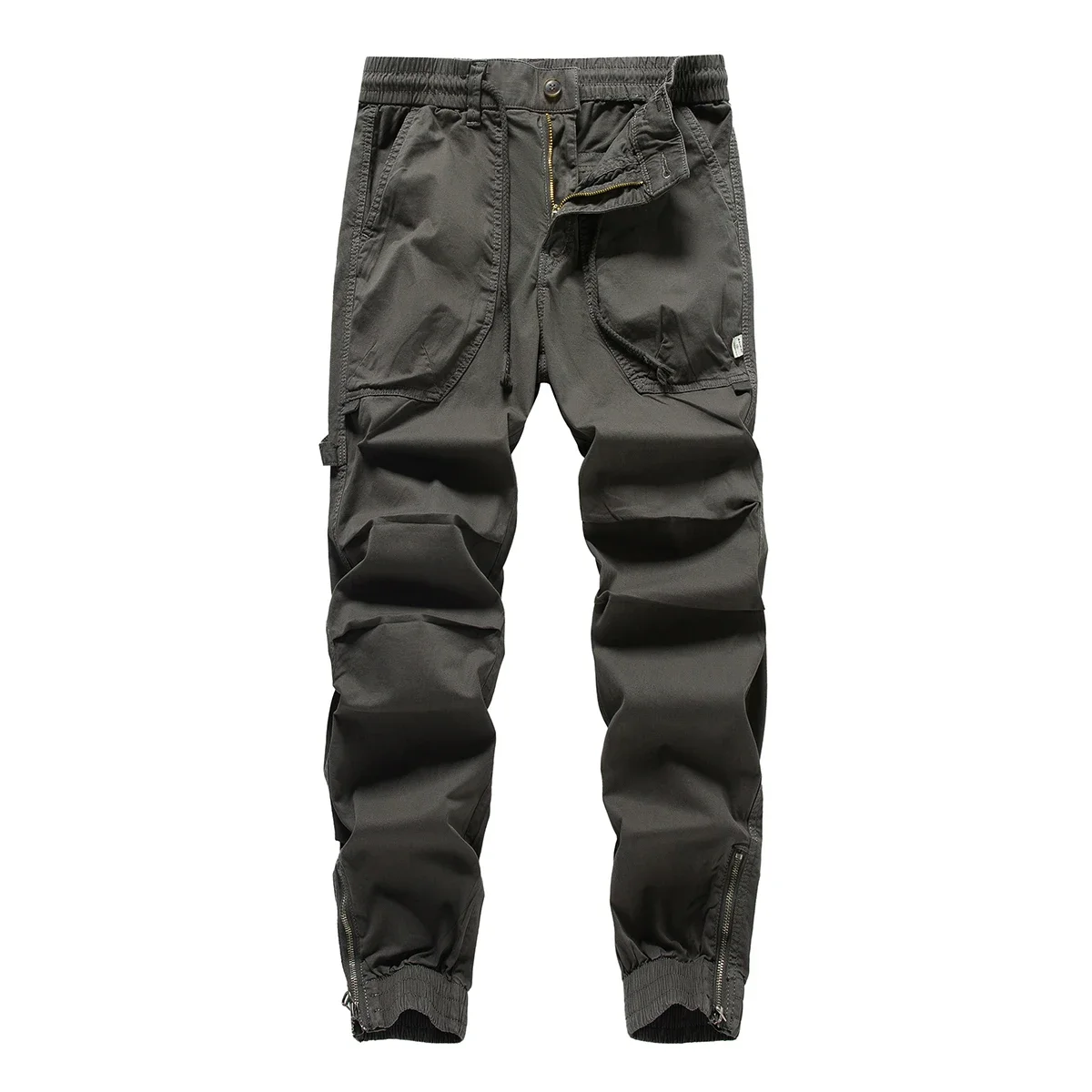 Fashion Cotton Men's Cargo Pants Ankle Length Pants Tactical Work Pants Men Outerwear Straight Long Trousers For Men Clothing