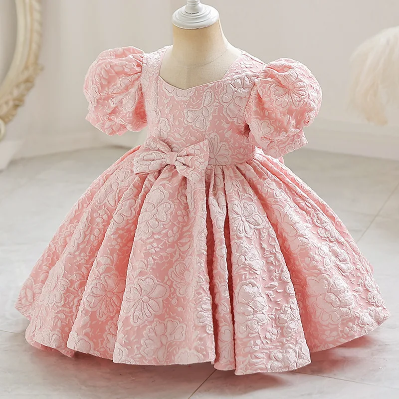 

girl dress Baby Dress Puffy Tiered Flower Cake Dress O-neck Knee Length Princess Birthday Party Gown First Communion Dresses