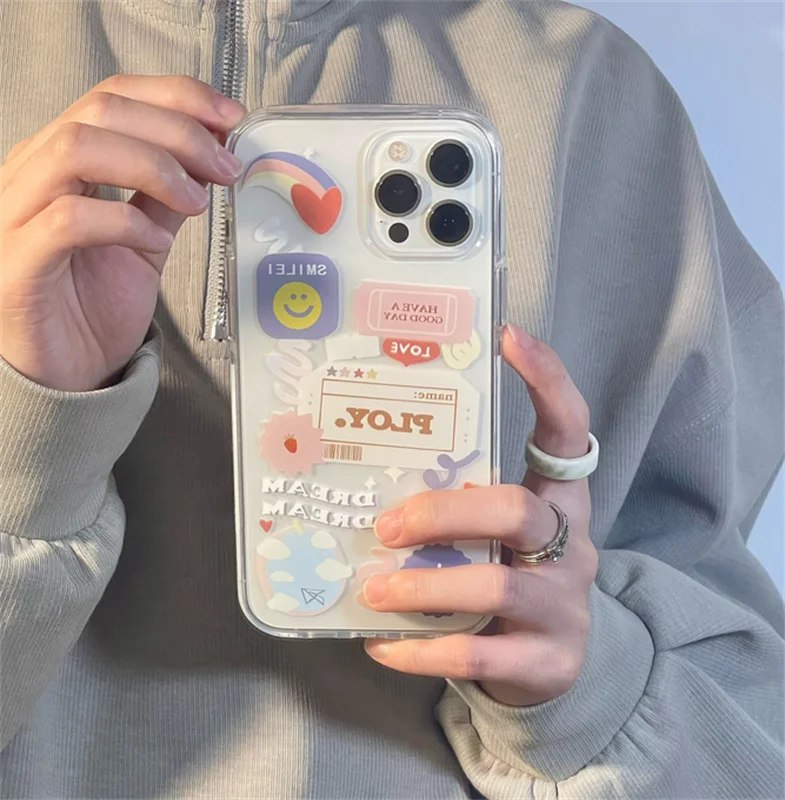 Rainbow Love Label Phone Case For iPhone 14 13 12 11 Pro XS MAX XR 7 8