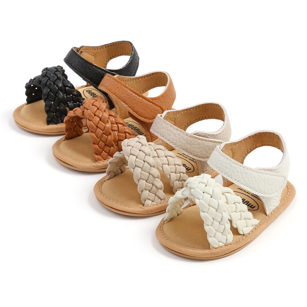 Baby  Girls Hook And Loop Sandals, Lightweight Non-Slip Comfy Crib Shoes For Newborn Infant, Summer 1